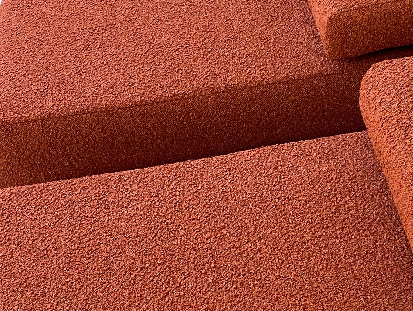Large Bespoke Rust Boucle Modular Sofa