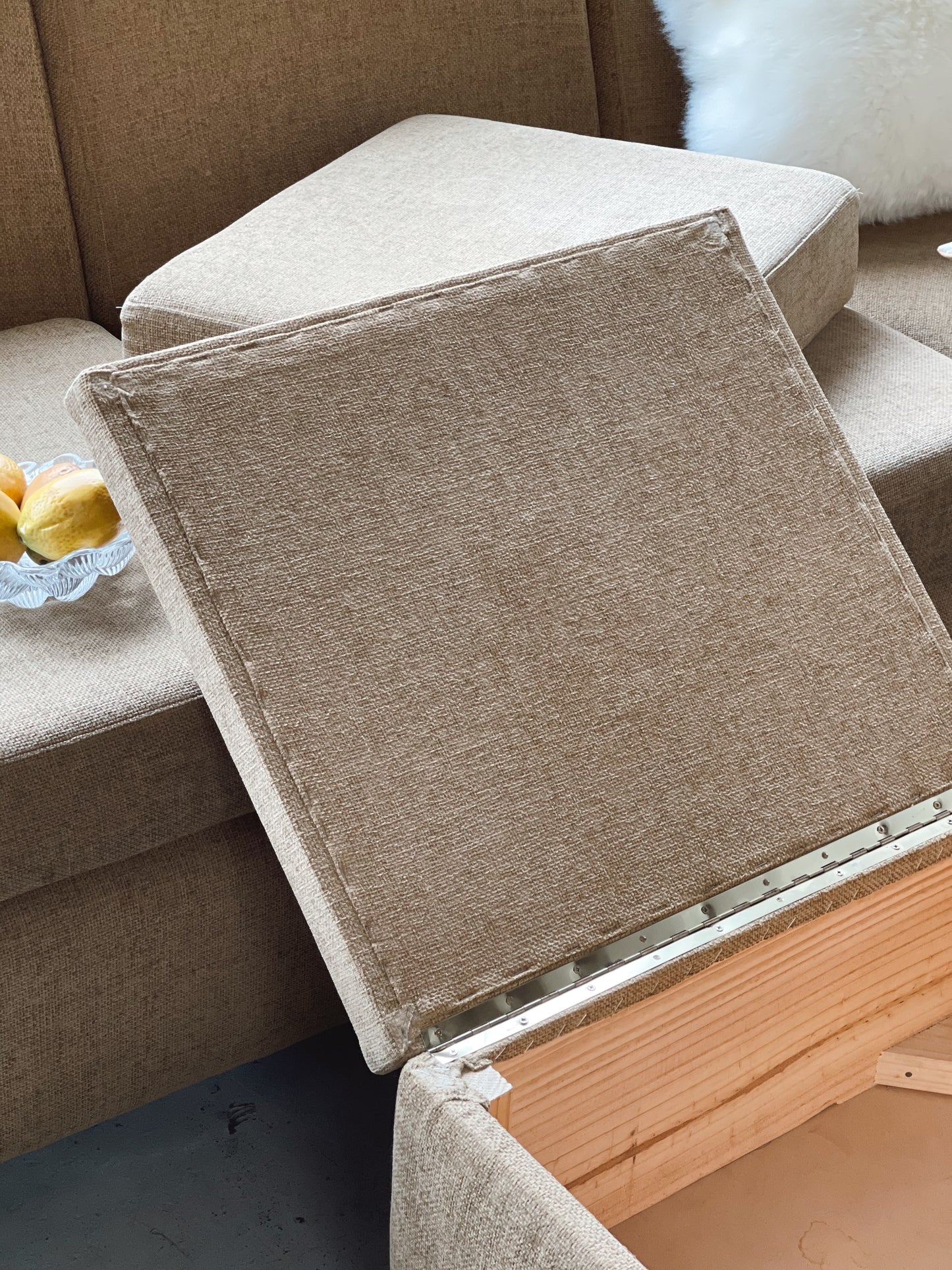 Curved Modular Sofa with Ottoman
