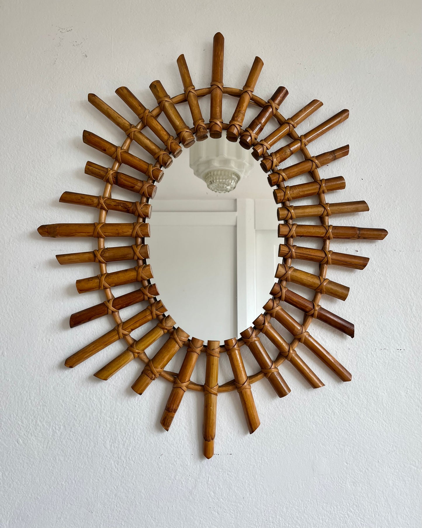 Vintage Italian Bamboo Mirror