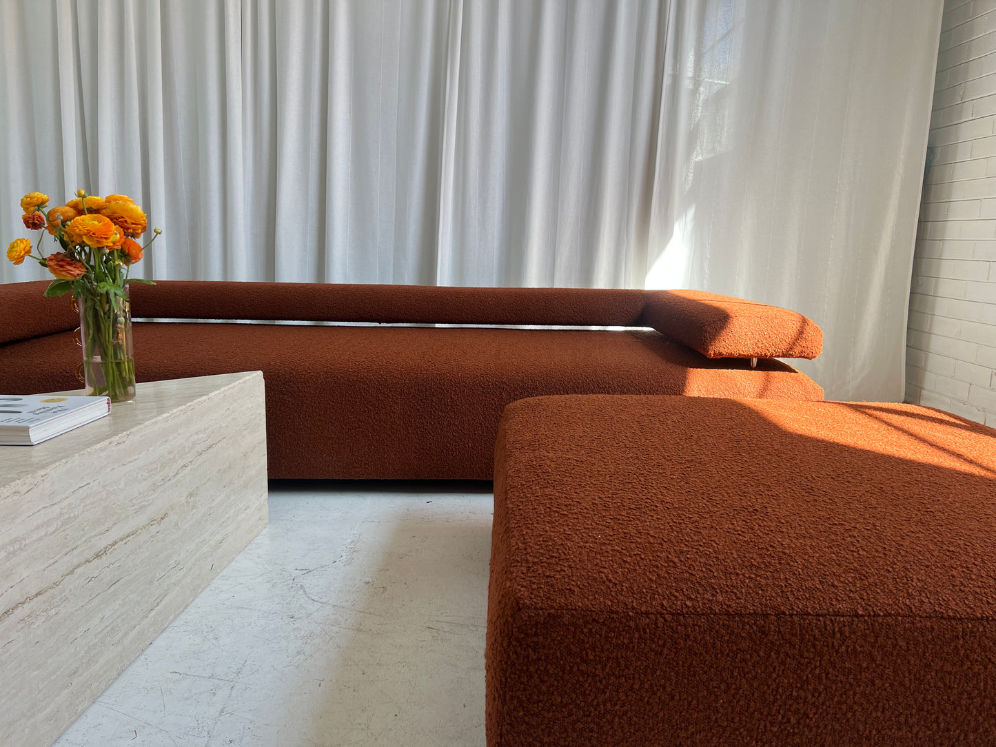 - Bespoke Rust Boucle Modular Sofa Set – Curated Spaces