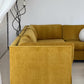 Large Yellow Velvet Vintage Modular Sofa