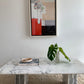 Vintage Carrara Marble Coffee Table with Sculptural Base