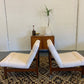 Mid Century European Armchair Reupholsteted in Cream Boucle
