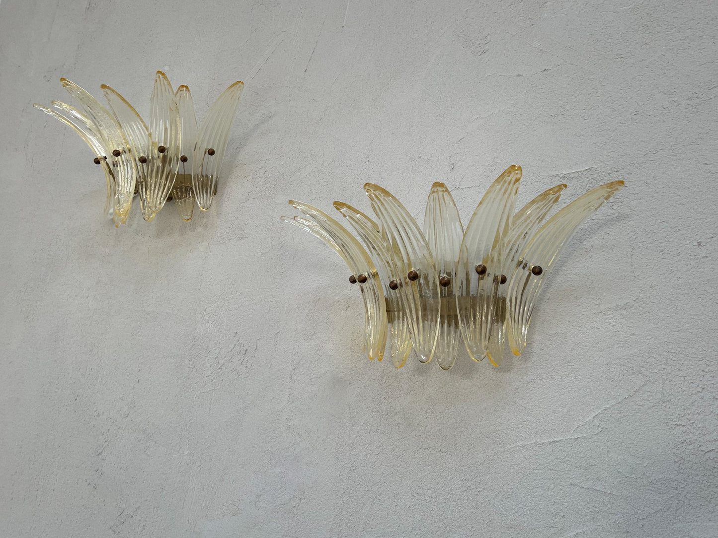 - Vintage Murano Sconce AMBER LEAVES