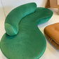 Stunning Green Curved Velvet Sofa