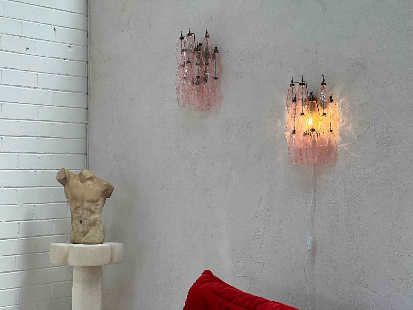 - Murano Poliedri Sconce PINK