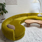 - Bespoke Large Chartreuse Velvet Curved Modular Sofa