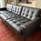 Florence Knoll Brown Leather Sofa