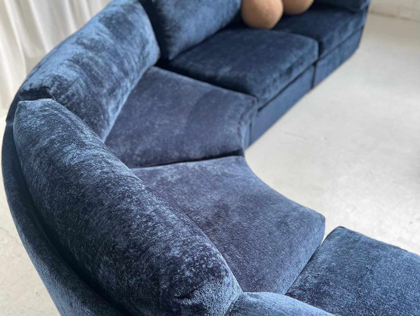 - Bespoke Curved Midnight Chenille Modular Sofa