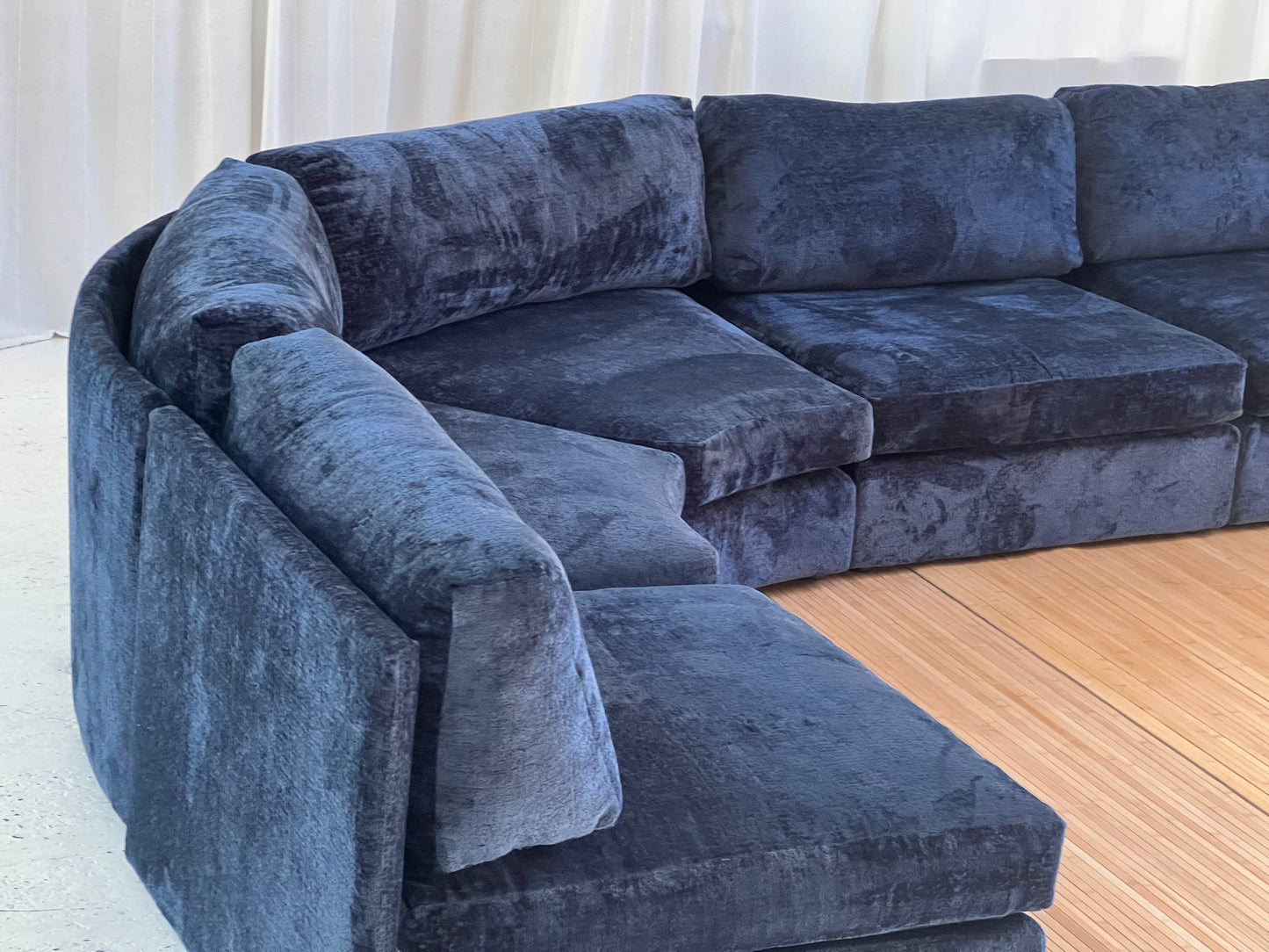 - Bespoke Curved Midnight Chenille Modular Sofa
