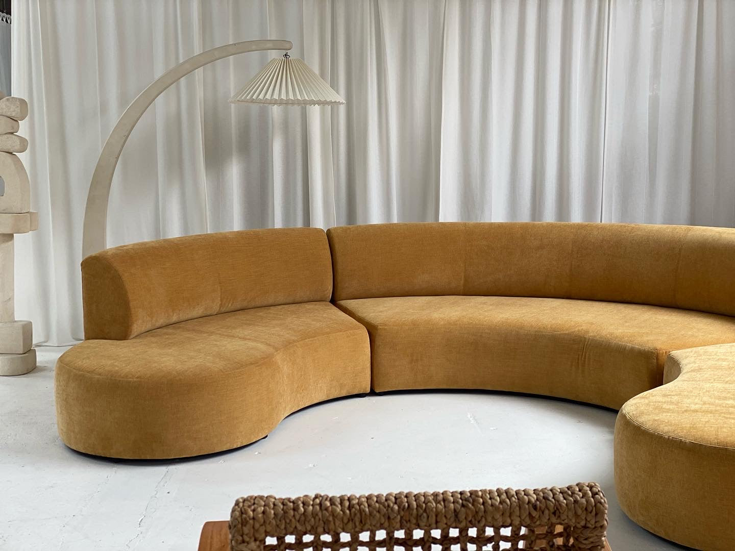 Bespoke Mustard Curvy Modular Sofa