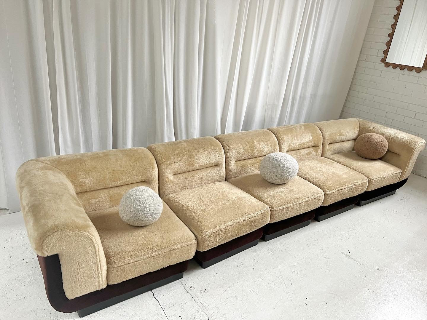 - Vintage VandeRoza Furry Five Piece Modular Sofa - One Set Available
