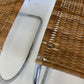 Vintage Cantilever Wicker and Chrome Dining Chairs