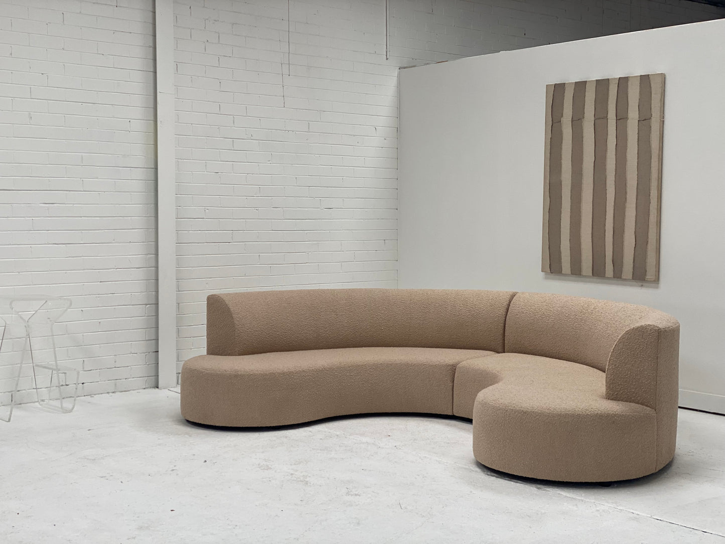 Curved Boucle Modular Sofa