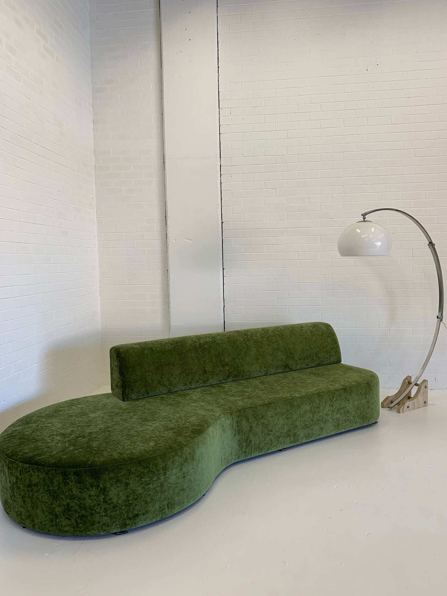 Custom Velvet Curved Sofa
