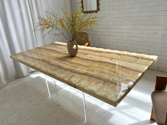 - Large Onyx & Lucite Table