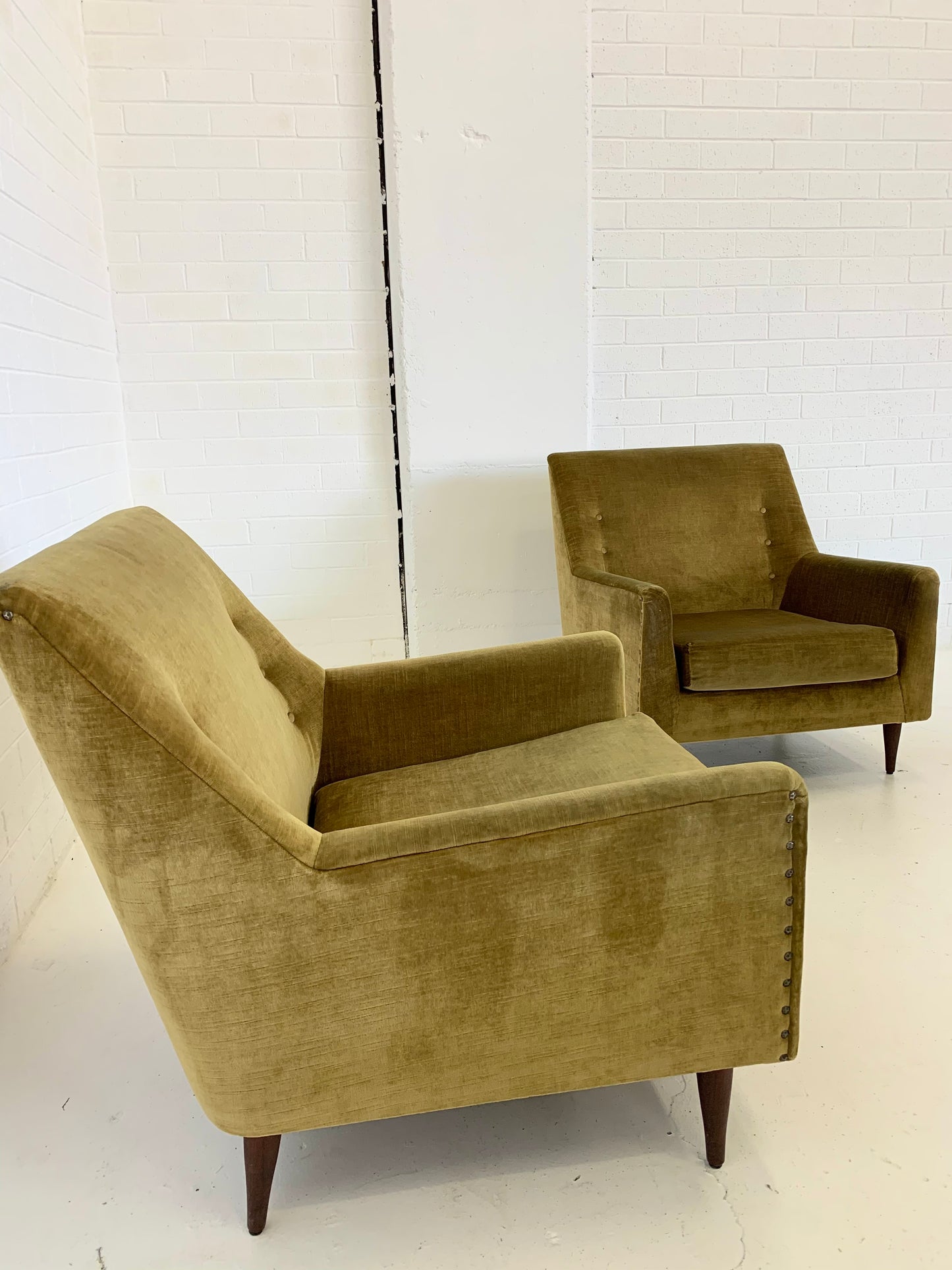 Beautiful Mid Century Velvet Armchairs