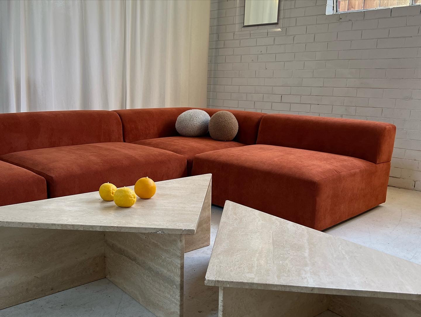 Bespoke Large Corduroy Modular Sofa Set