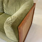 Vintage Parker Rattan and Velvet Modular Sofa
