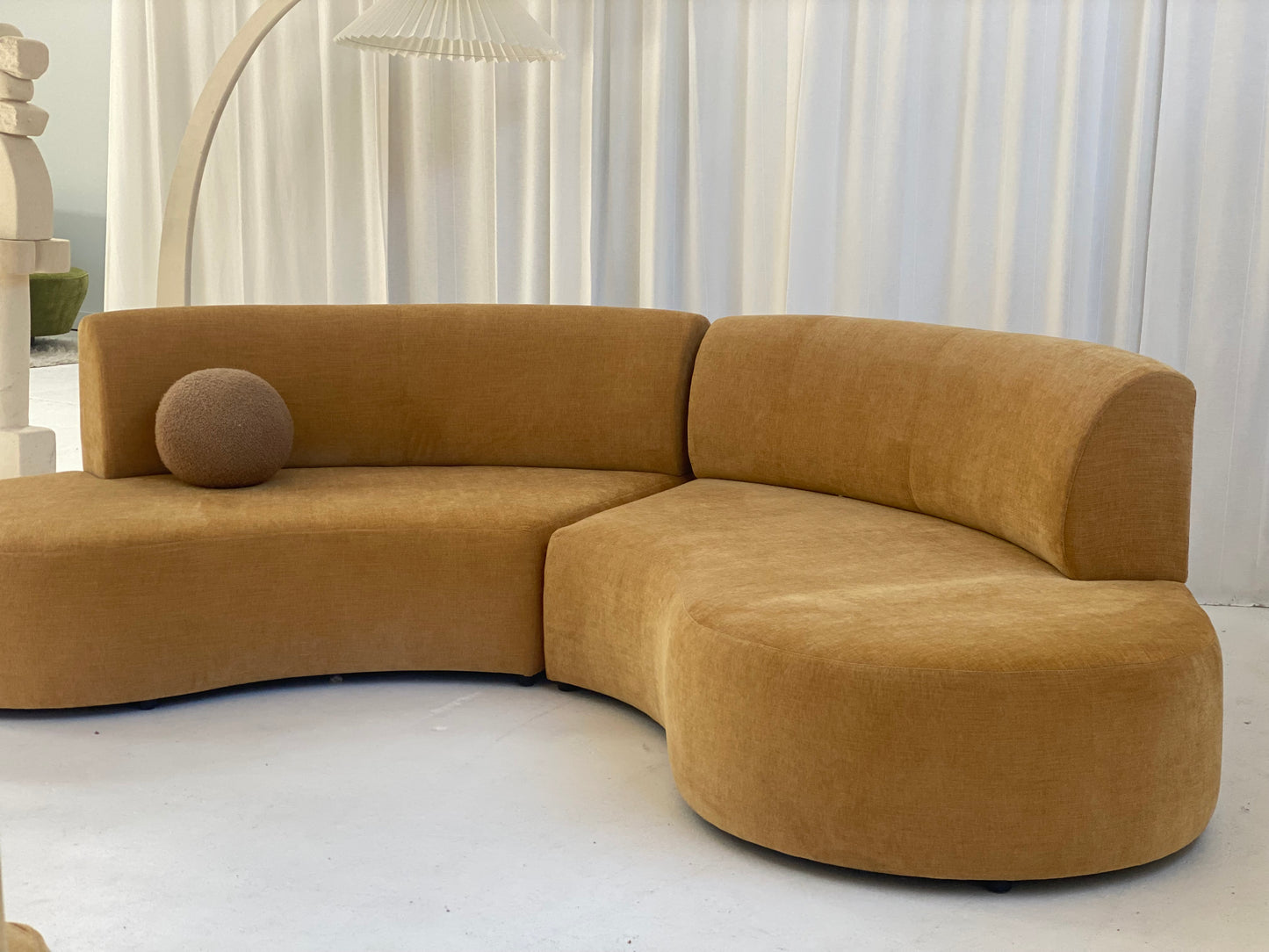 Bespoke Mustard Curvy Modular Sofa