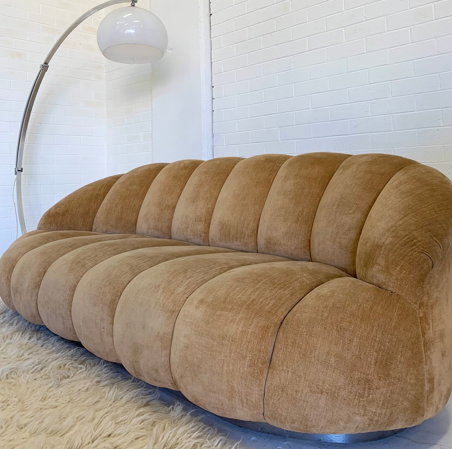 Vintage Custom Channel Tufted Sofa