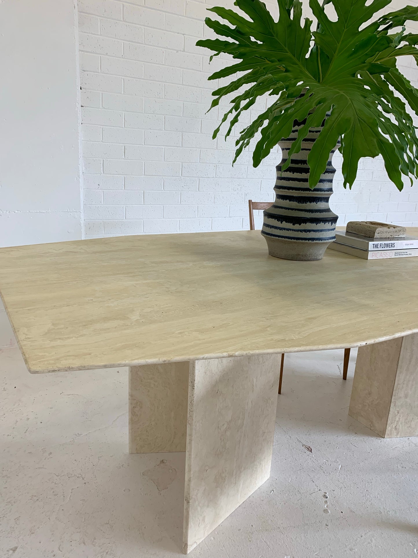 Vintage Travertine Dining Table
