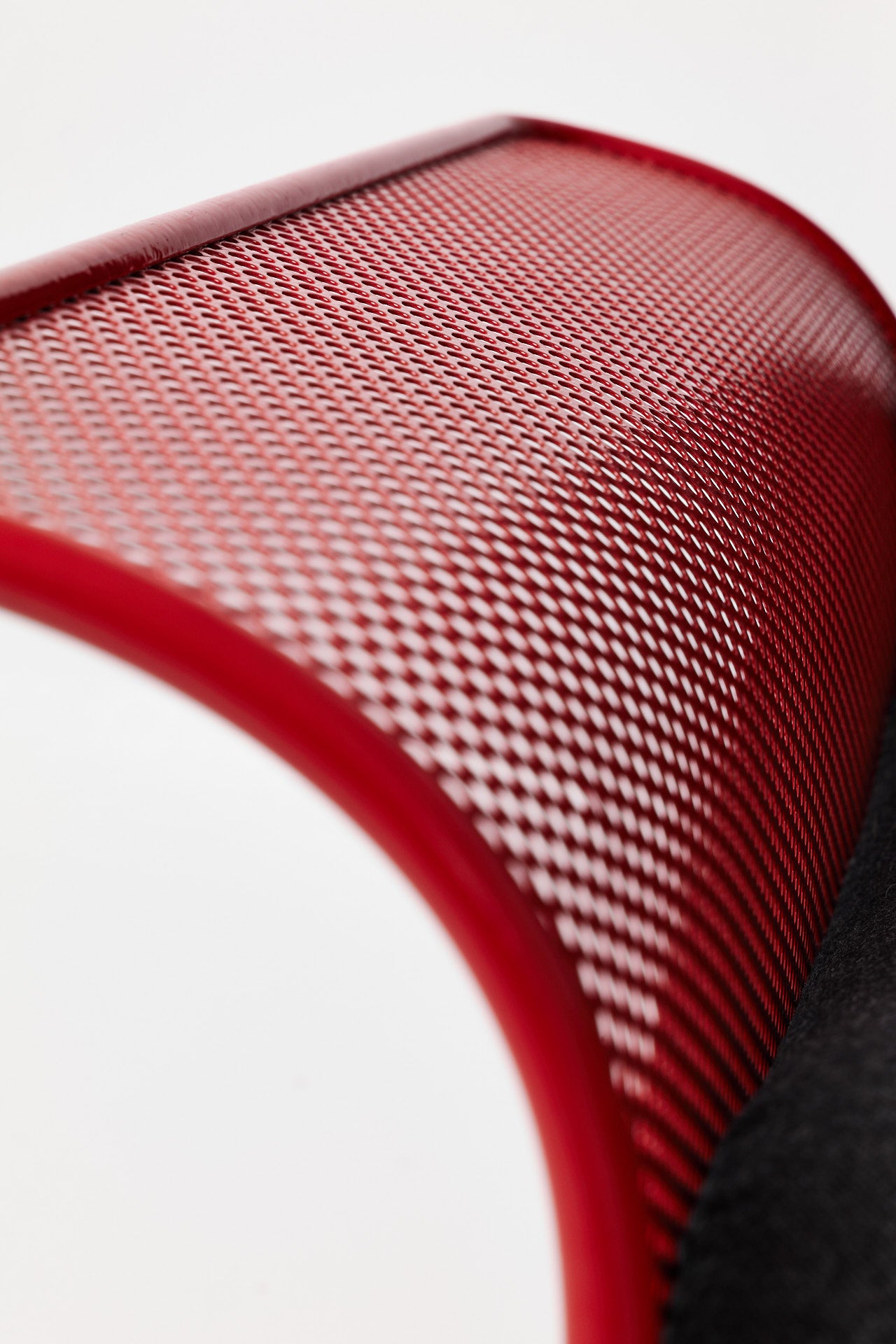Restored Red perforated steel lounge chair - One available
