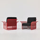 Restored Red perforated steel lounge chair - One available