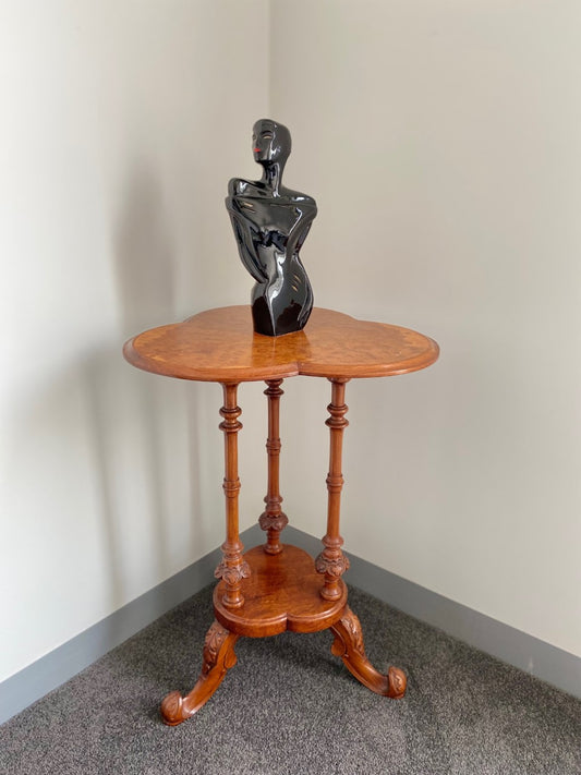Burl Clover Shaped Side Table
