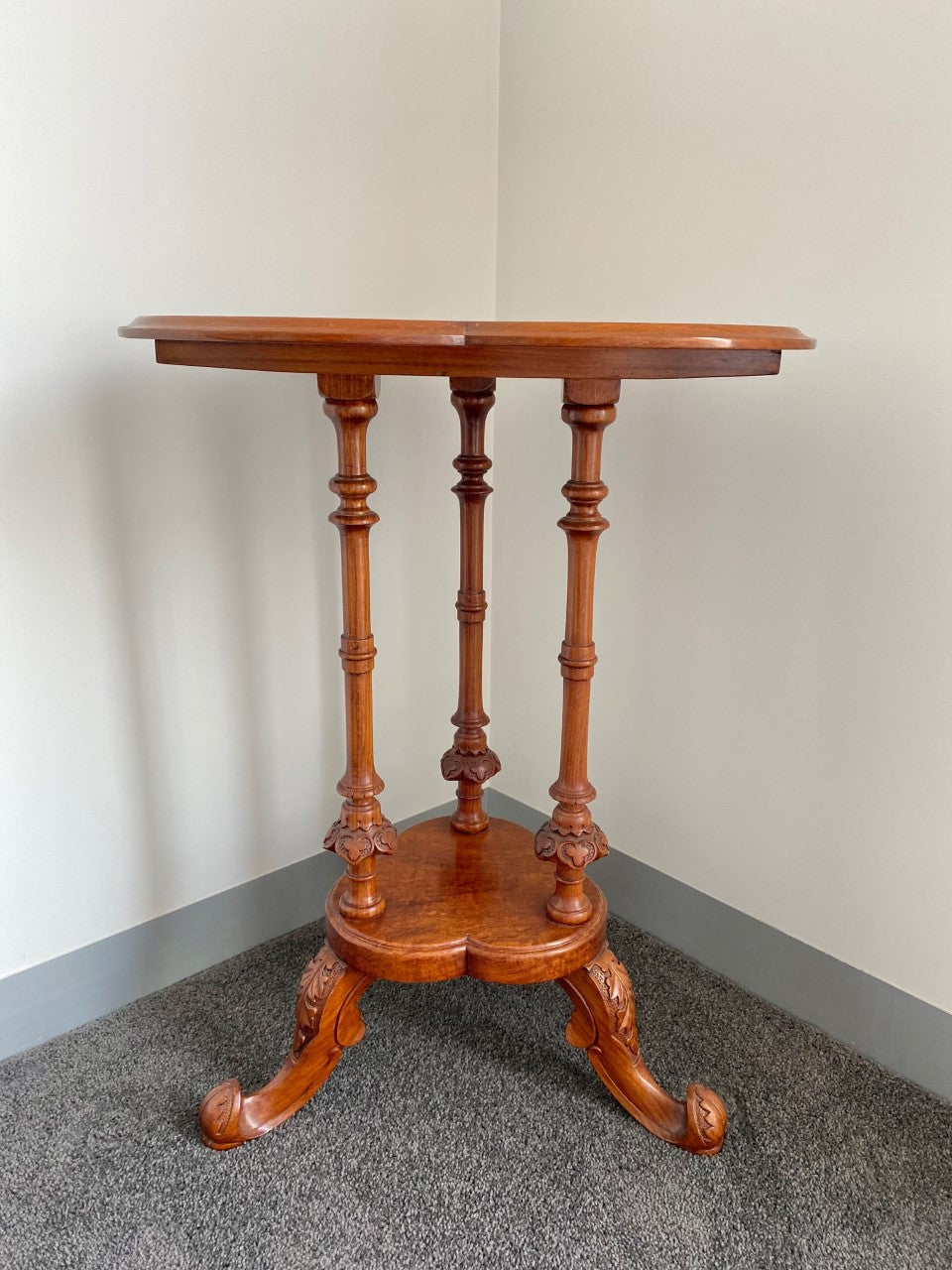 Burl Clover Shaped Side Table