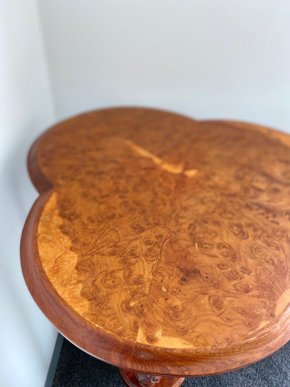 Burl Clover Shaped Side Table