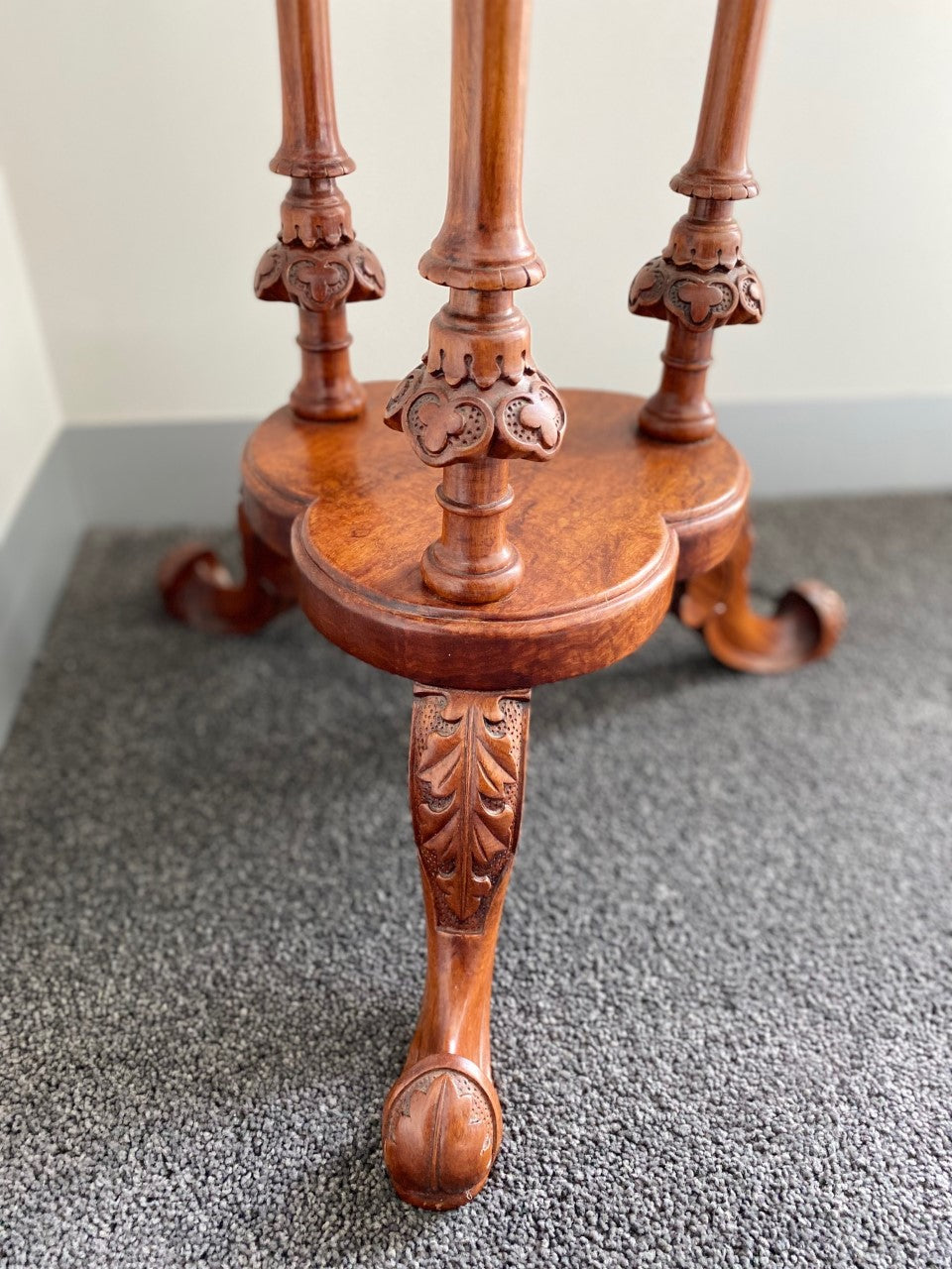Burl Clover Shaped Side Table