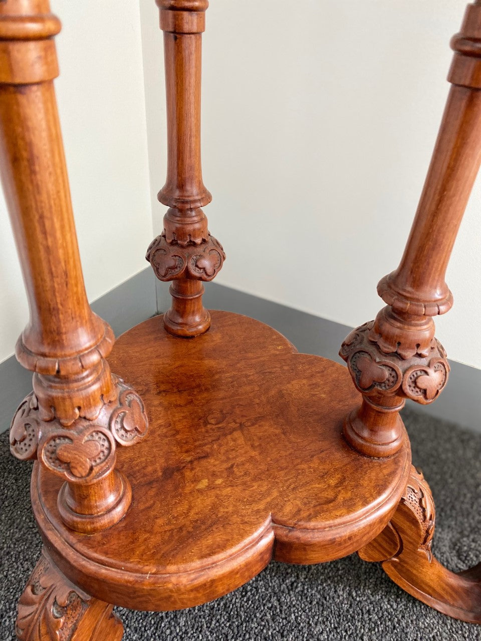 Burl Clover Shaped Side Table