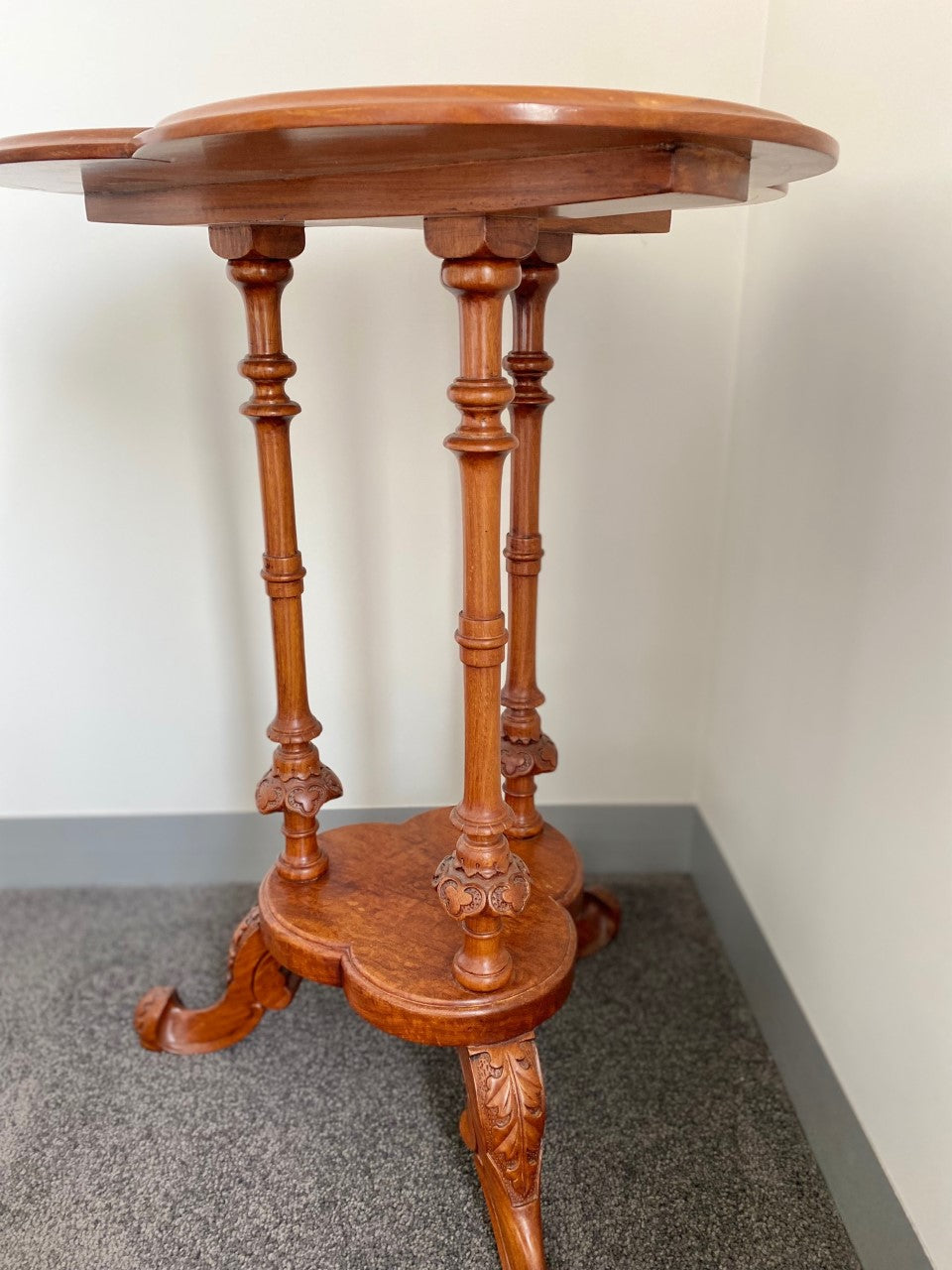 Burl Clover Shaped Side Table