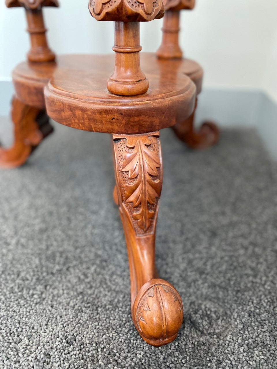 Burl Clover Shaped Side Table